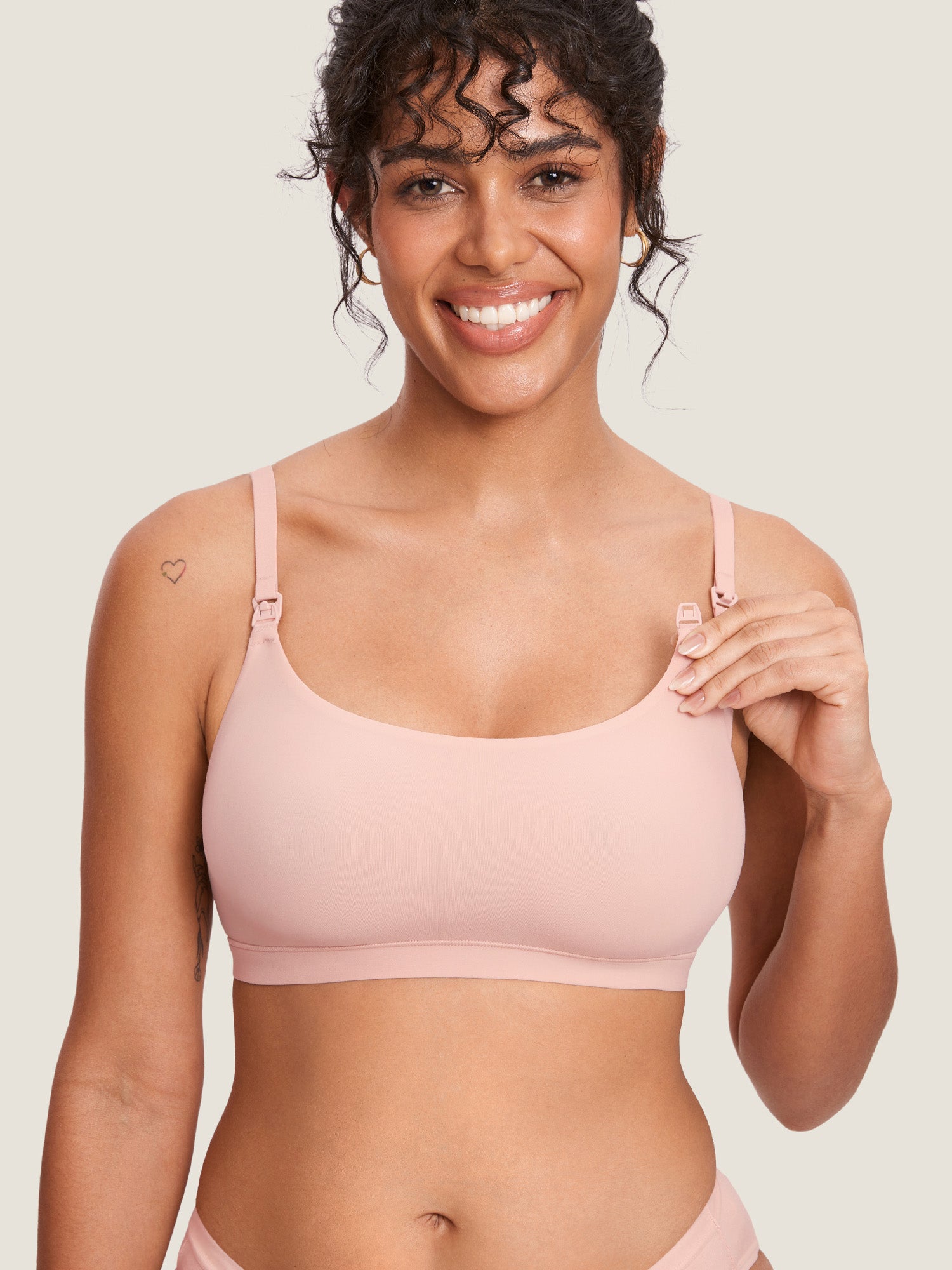 MOMANDA Women's Inbarely® Scoop Nursing Bra Blush Pink