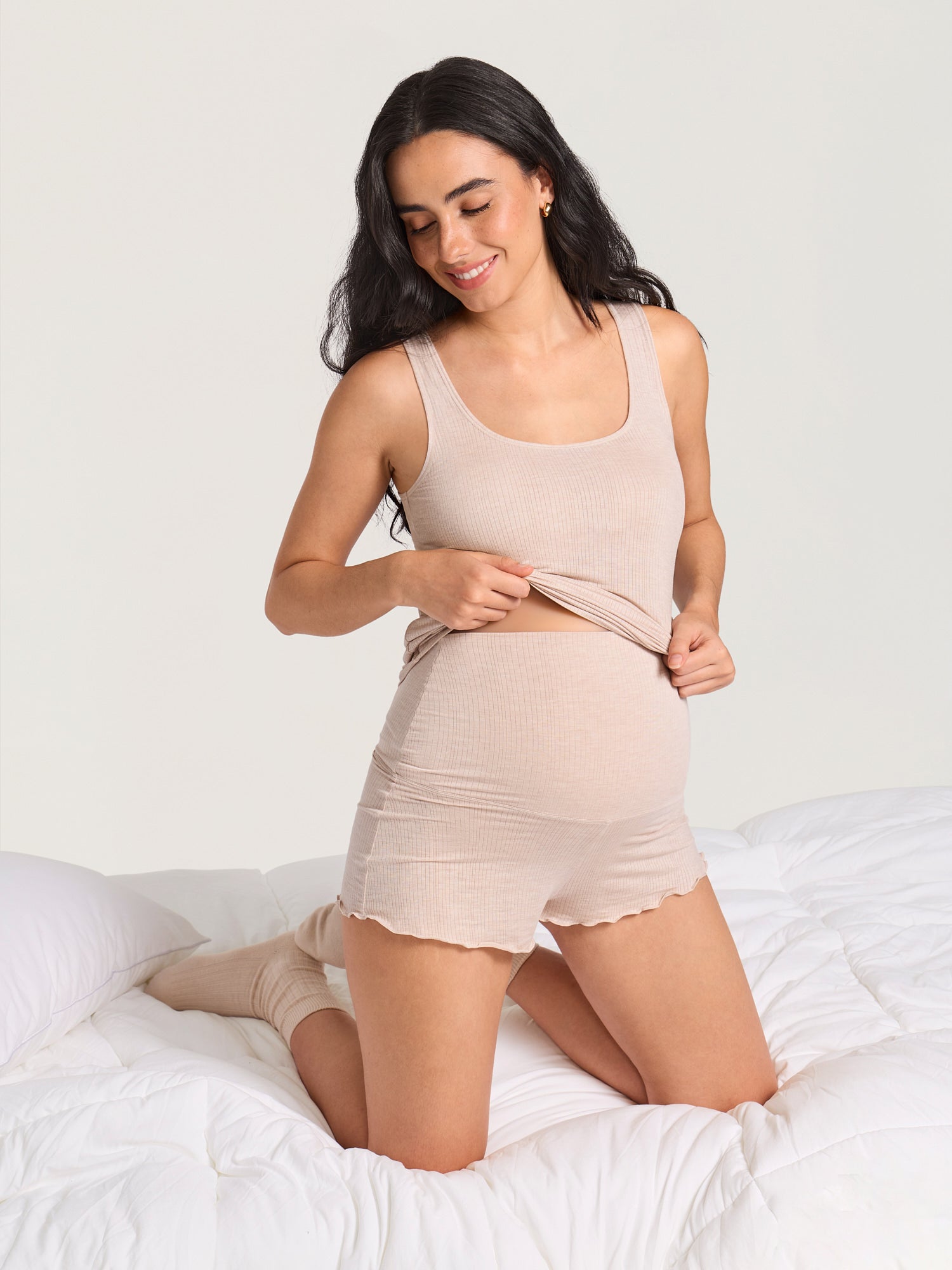 Naturveil Modal Ribbed Foldover Sleep Shorts